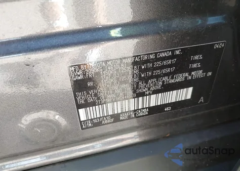 2024 Toyota Rav4 Xle из США, поврежденный, VIN 2T3P1RFV1RC446509